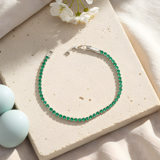Green Moissanite Tennis Bracelet