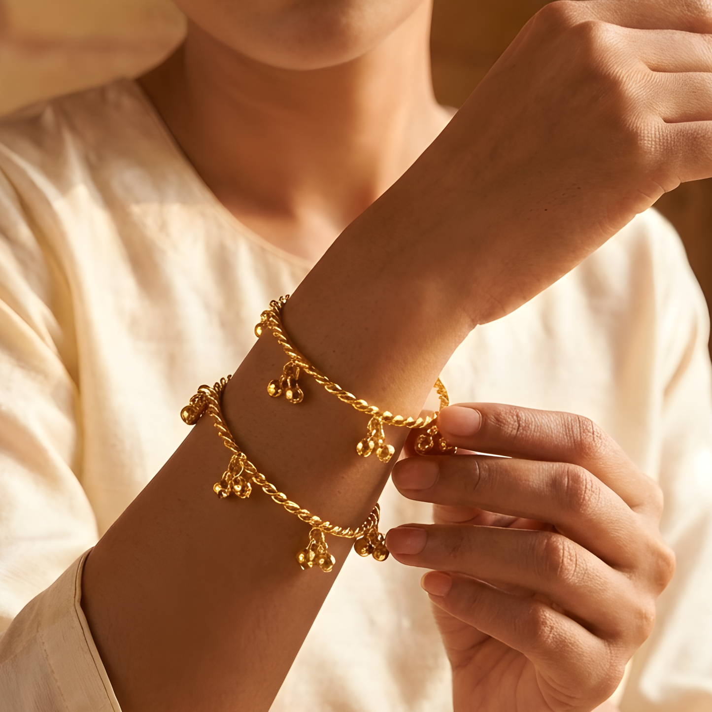 Gold-Plated Ghungroo Bangles