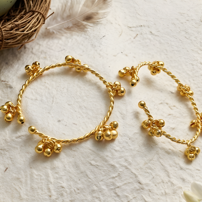 Gold-Plated Ghungroo Bangles