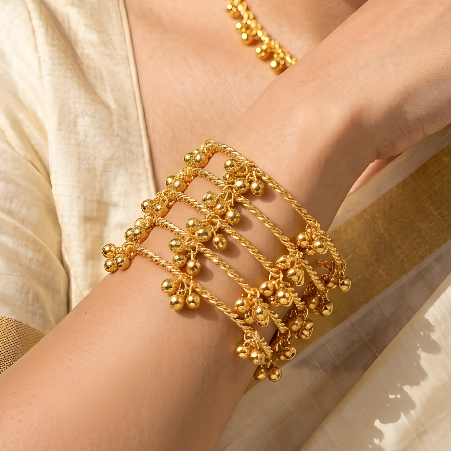 Gold-Plated Ghungroo Bangles