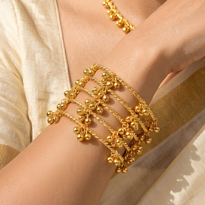 Gold-Plated Ghungroo Bangles