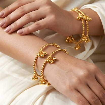 Gold-Plated Ghungroo Bangles