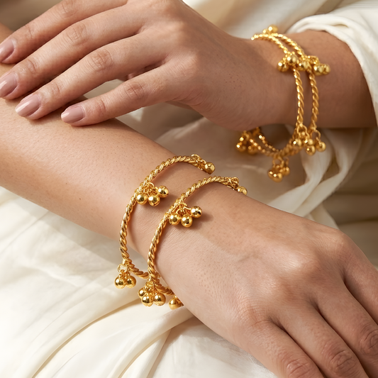 Gold-Plated Ghungroo Bangles