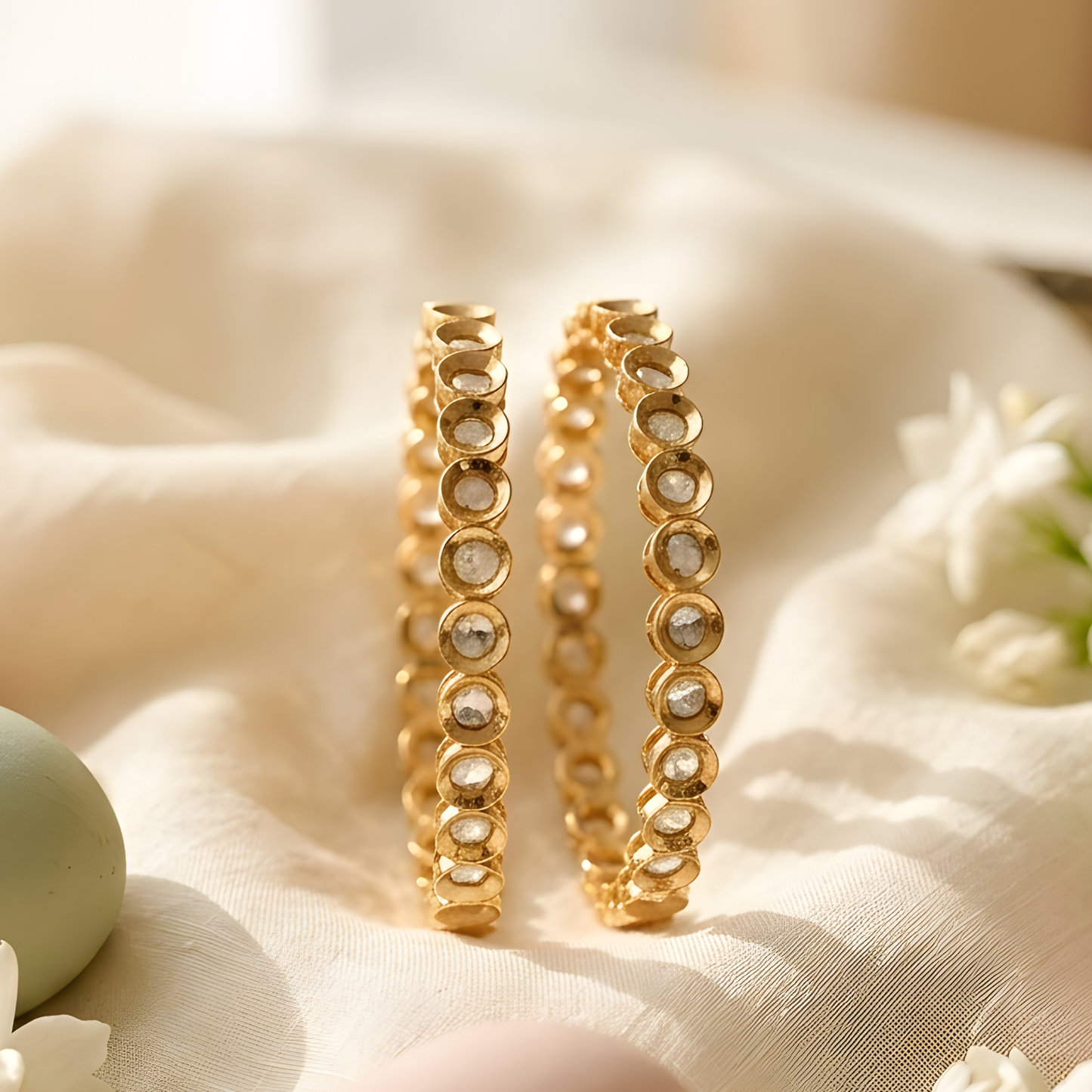 Kundan Polki Bangle Set of Two
