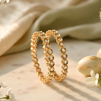 Kundan Polki Bangle Set of Two