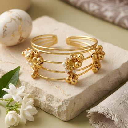 Golden Ghungroo Multi-Wire Cuff