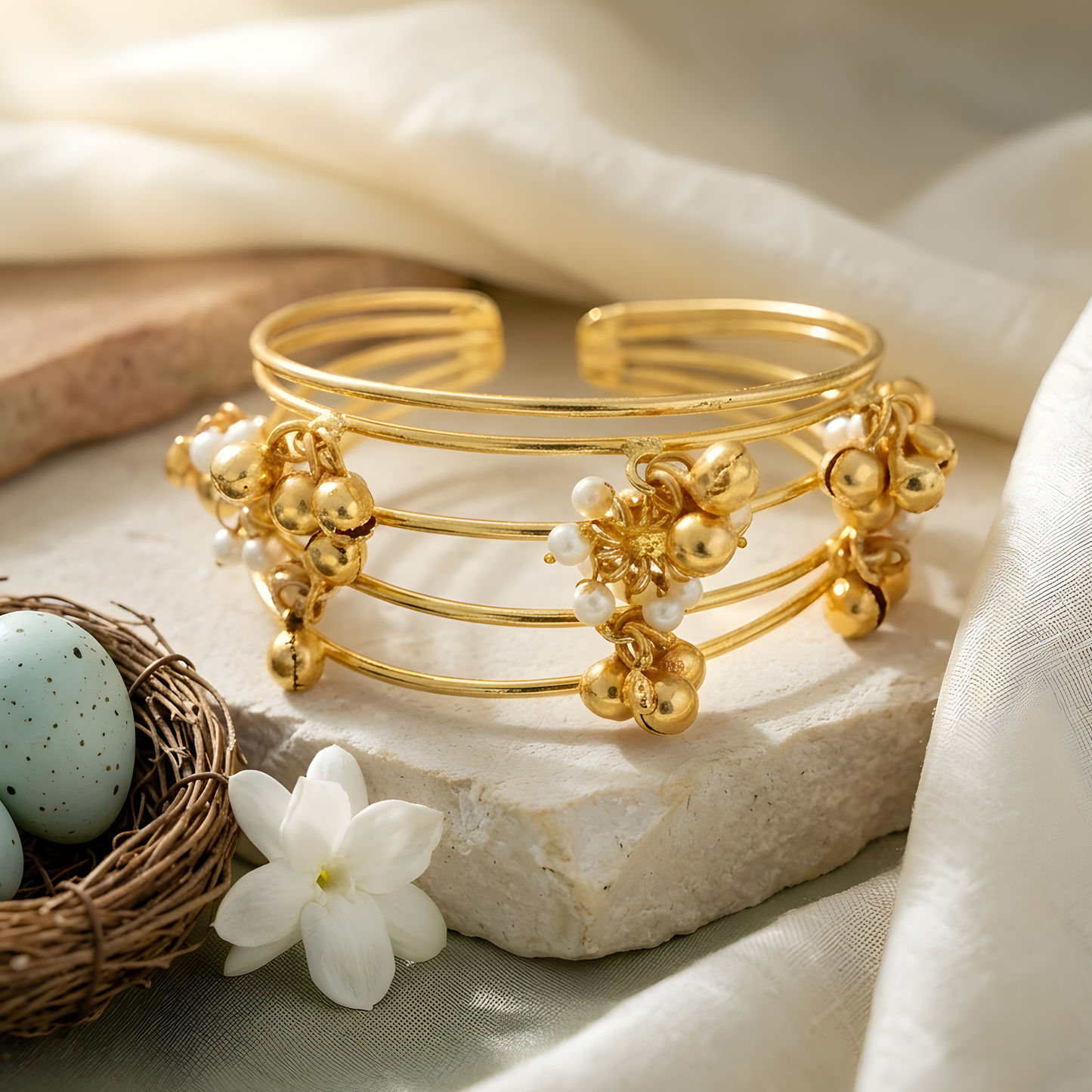 Golden Ghungroo Multi-Wire Cuff