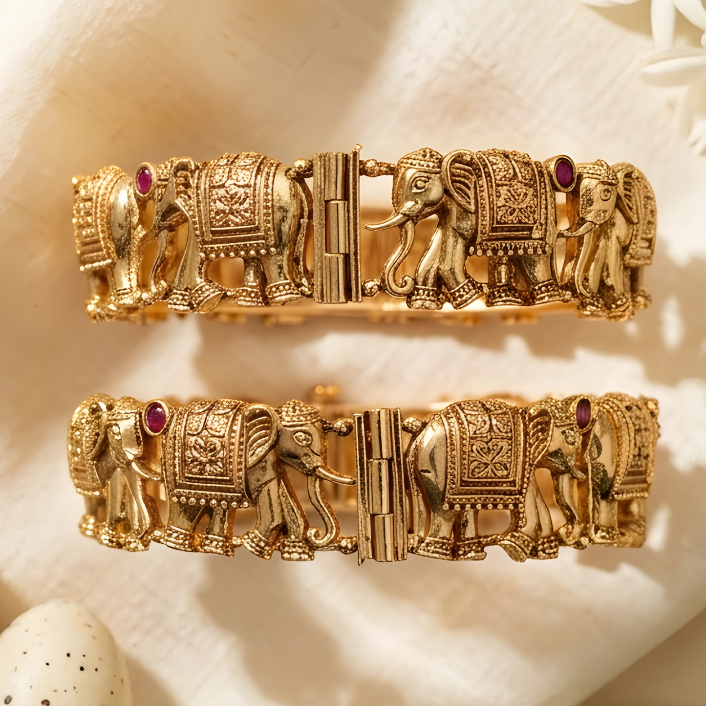Elephant Motif Bangle Set of 2
