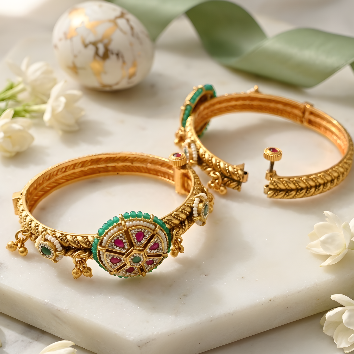 Royal Polki Kundan Statement Bangles