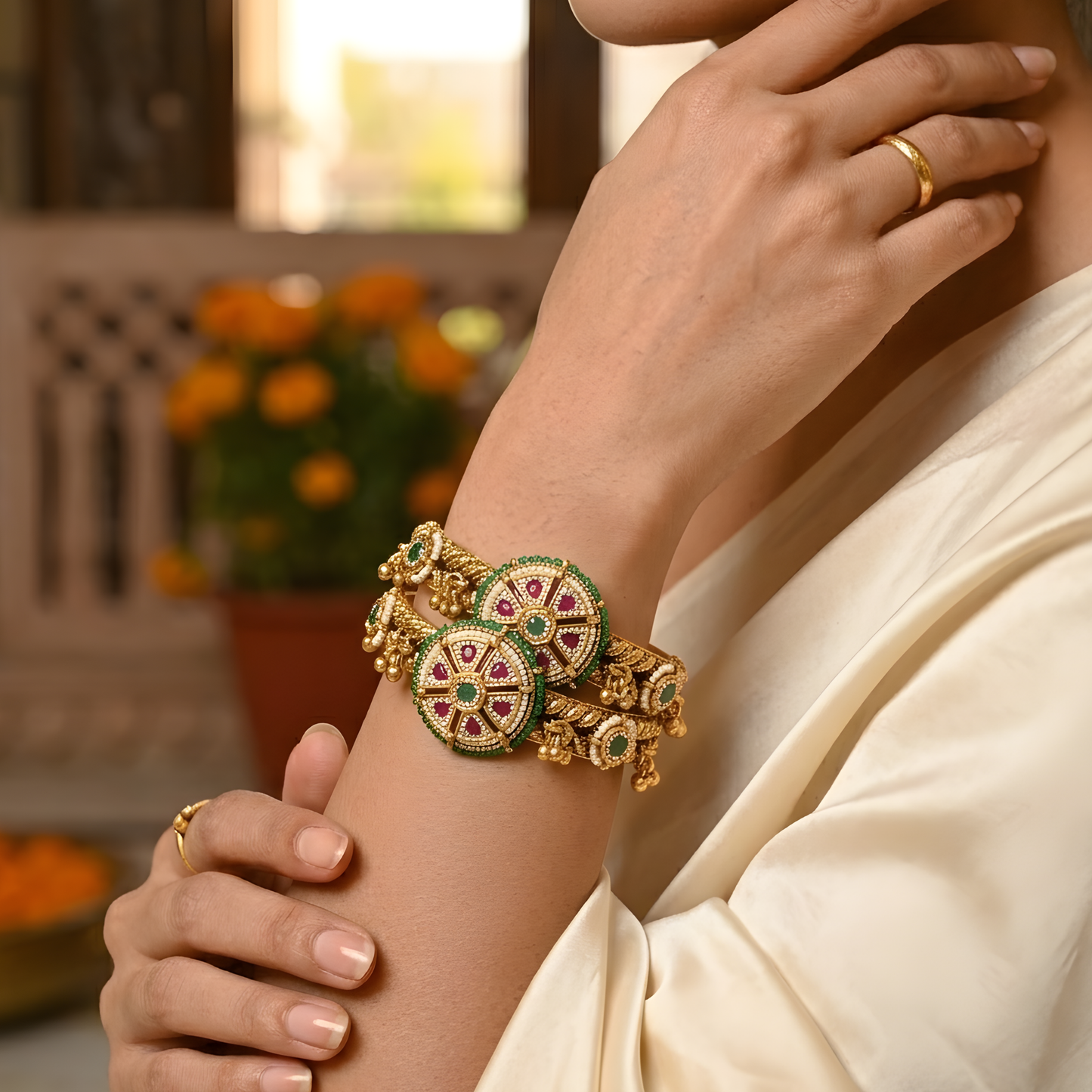 Royal Polki Kundan Statement Bangles
