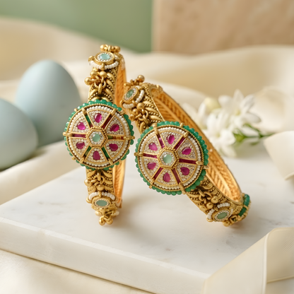Royal Polki Kundan Statement Bangles