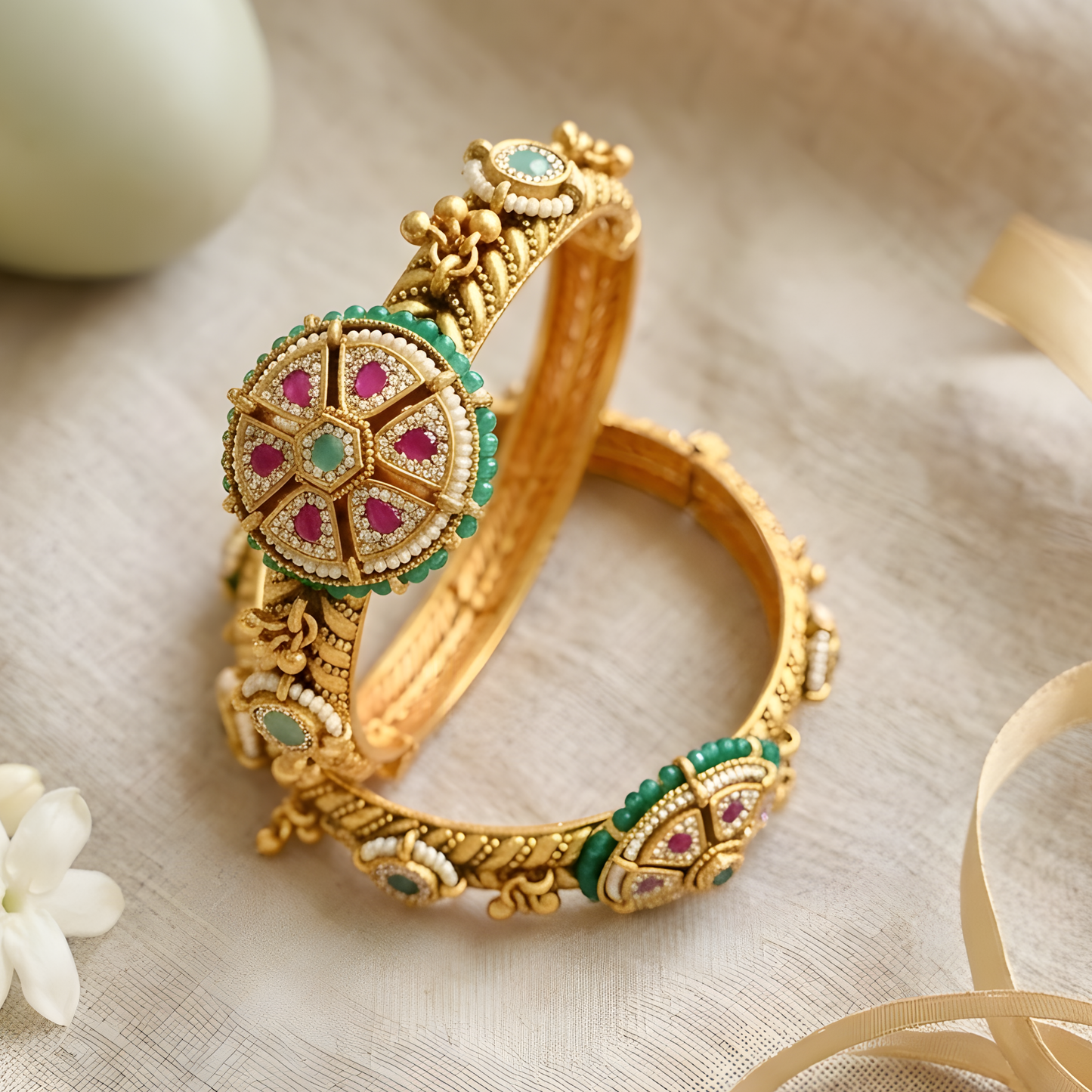 Royal Polki Kundan Statement Bangles