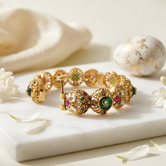 Traditional Gold Plated Kundan Bangles