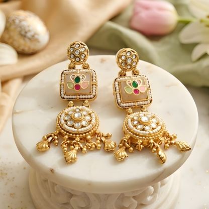 Traditional Kundan Pearl Choker Necklace Set