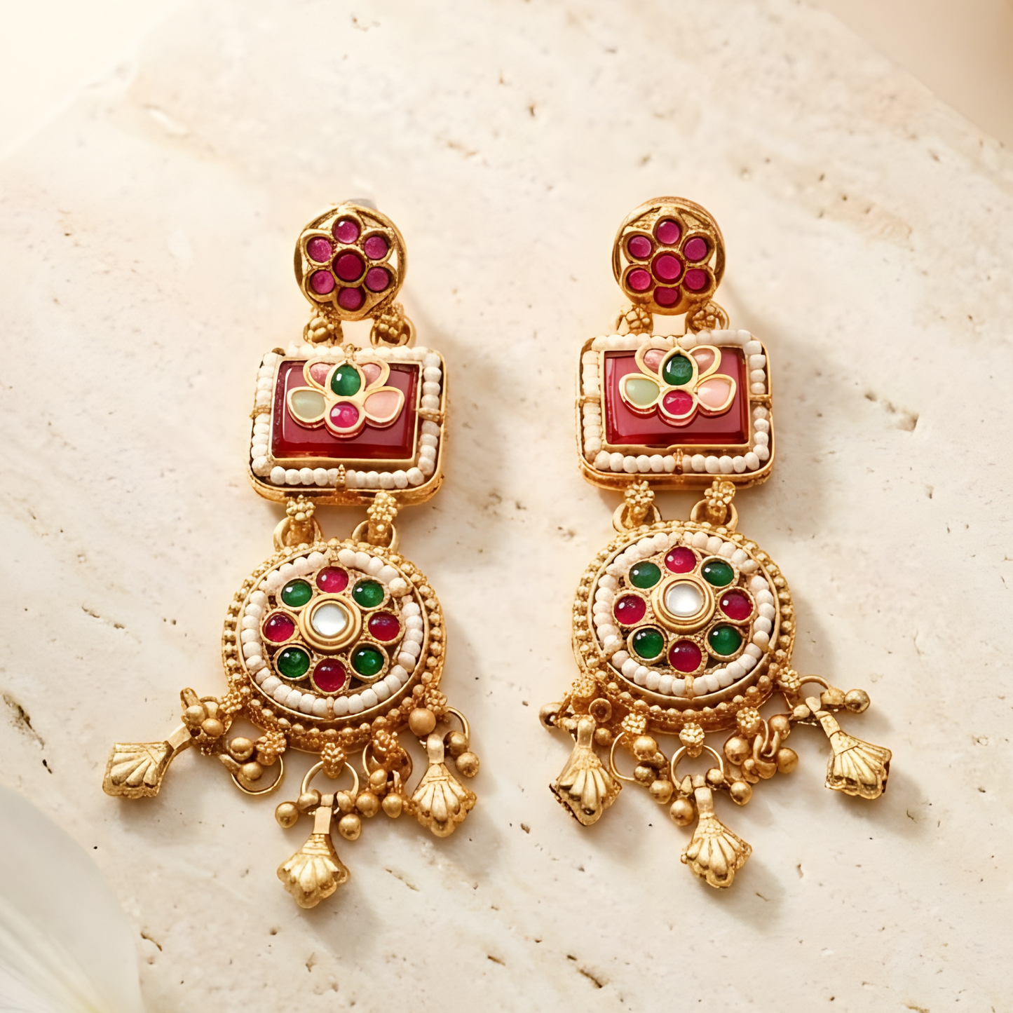Traditional Kundan Pearl Choker Necklace Set