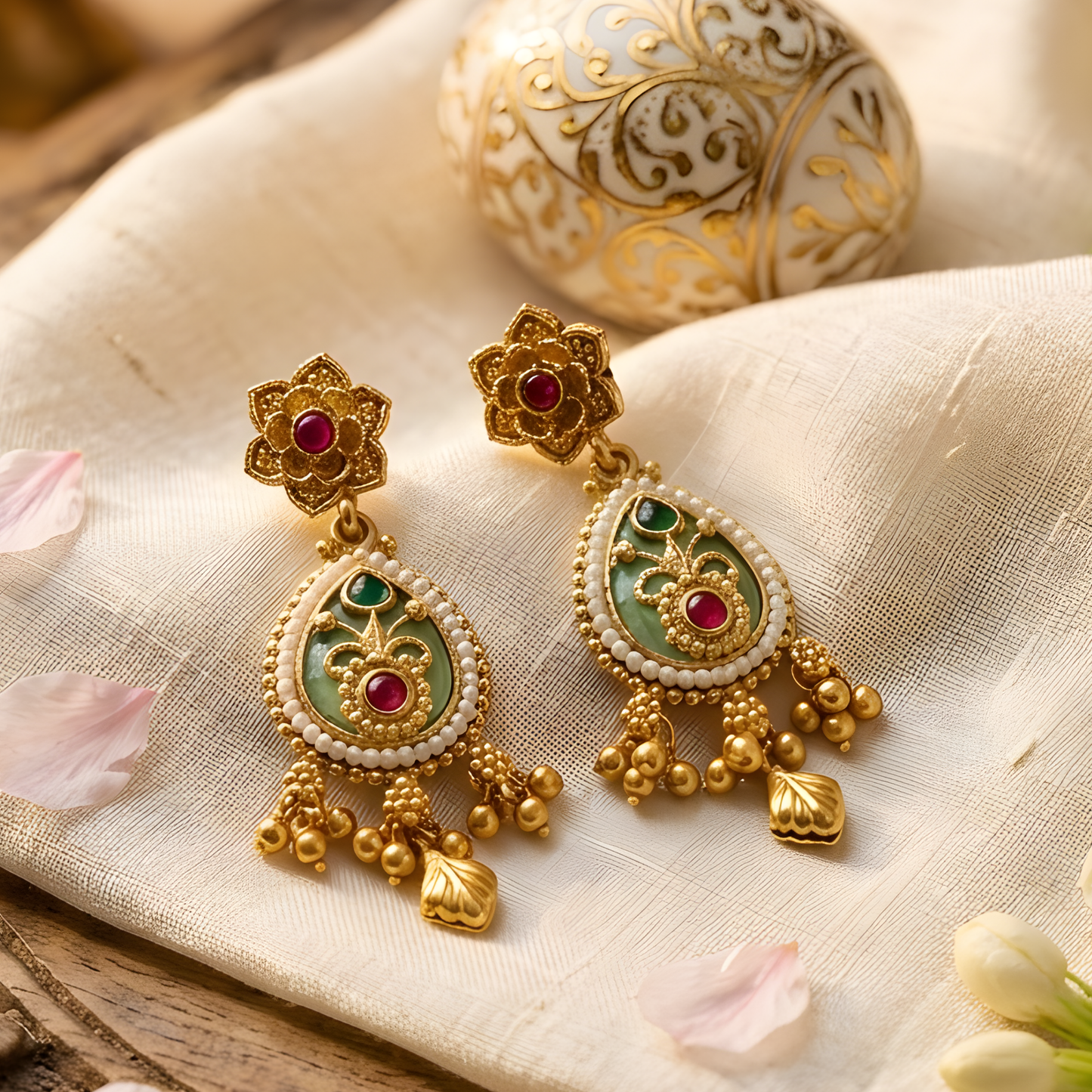 Meenakari Teardrop Necklace Set