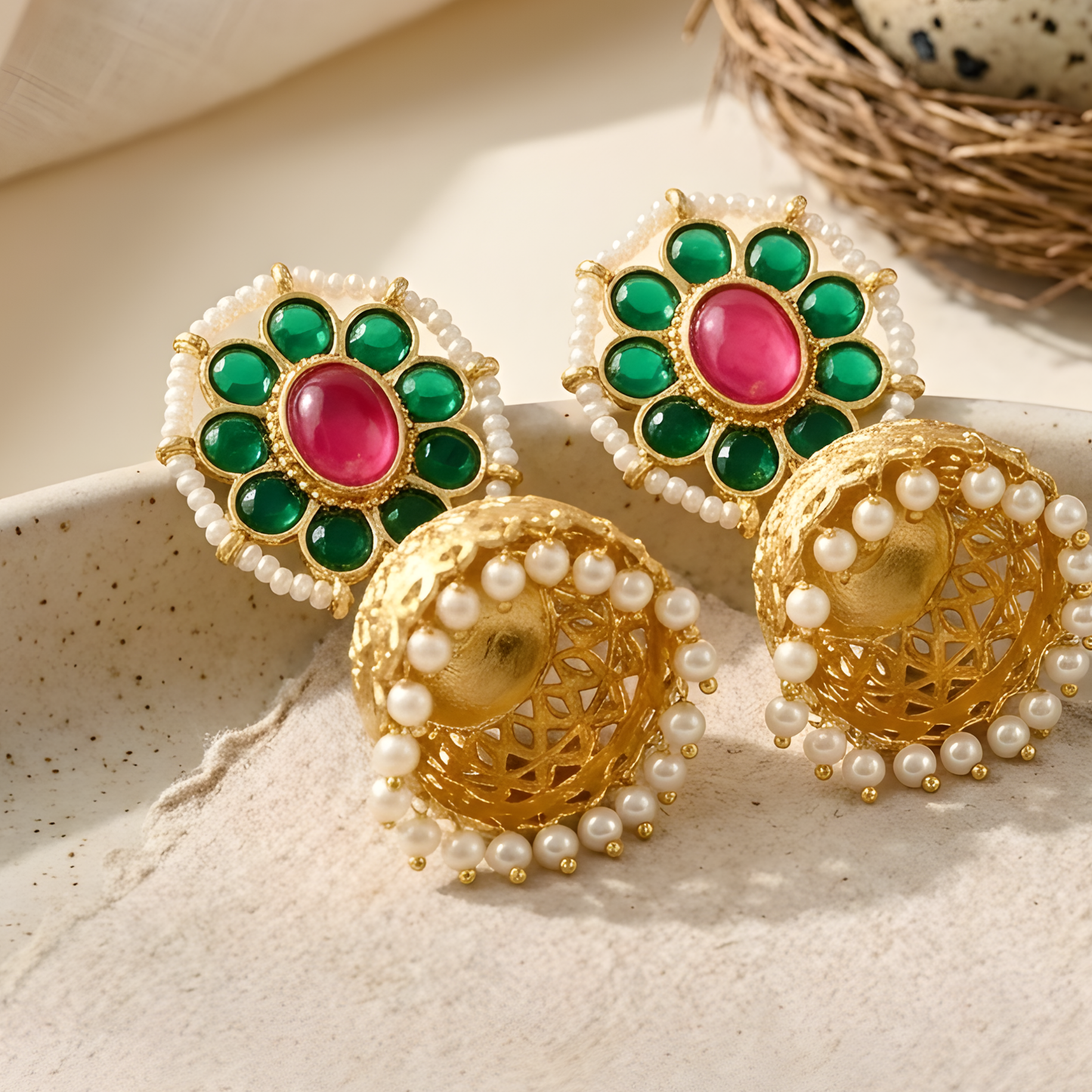 Statement Earrings with Ghungroo Bells