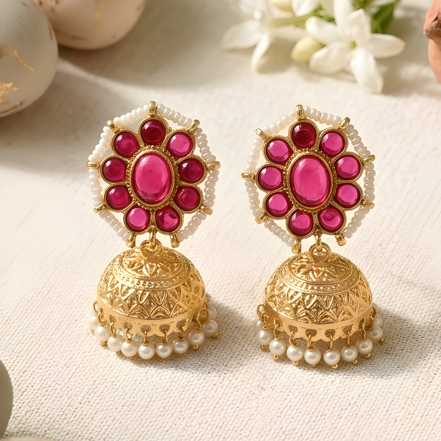 Statement Earrings with Ghungroo Bells
