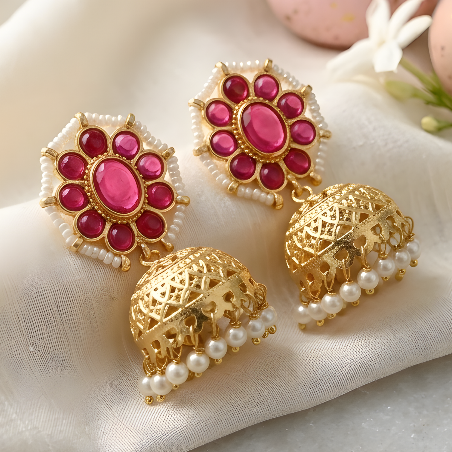 Statement Earrings with Ghungroo Bells