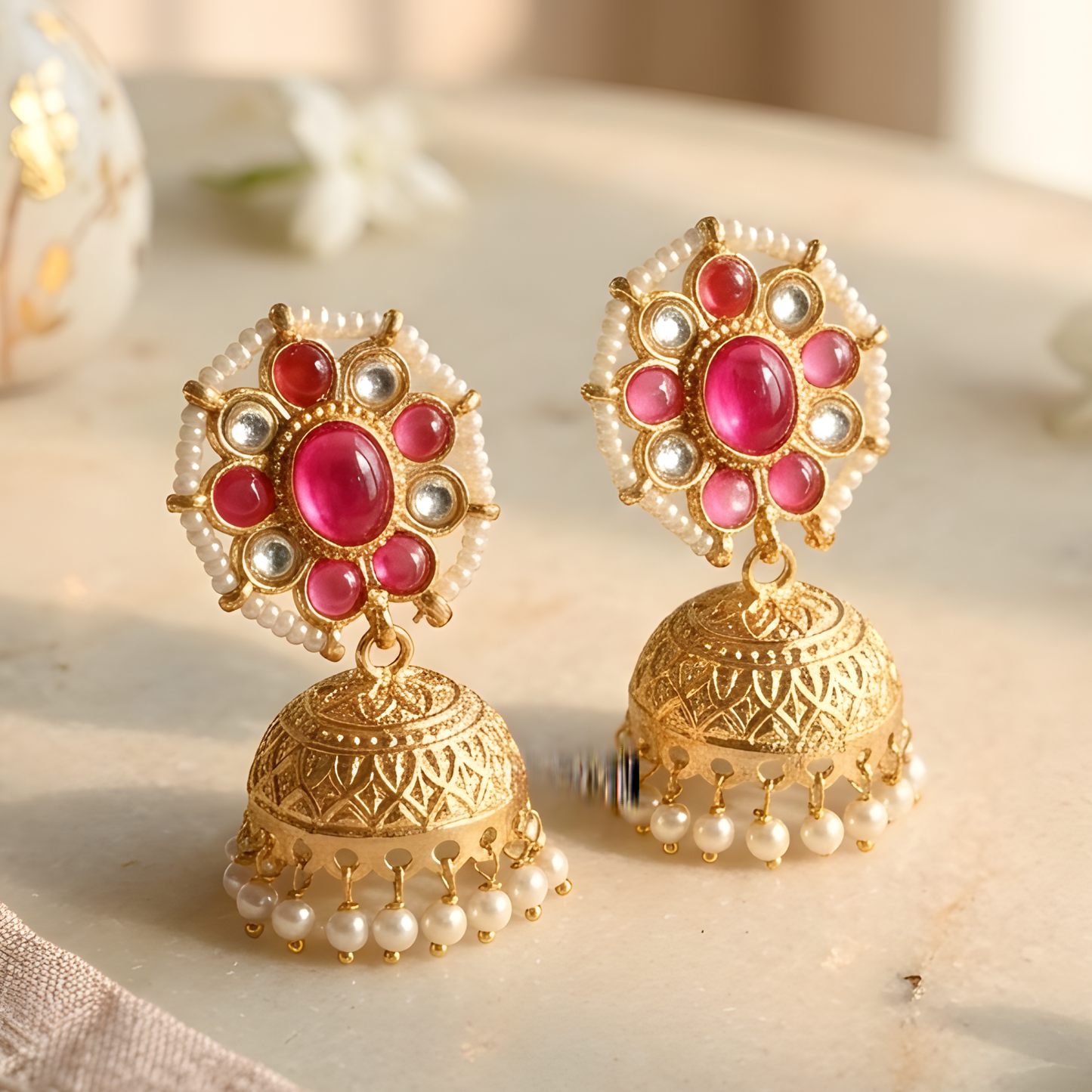 Statement Earrings with Ghungroo Bells