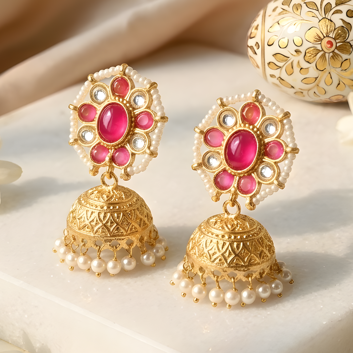 Statement Earrings with Ghungroo Bells
