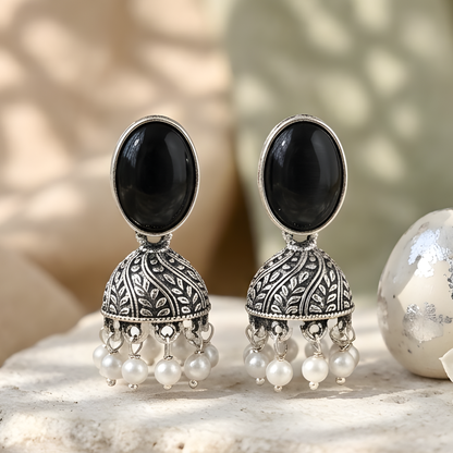 Oxidized Jhumka Earrings