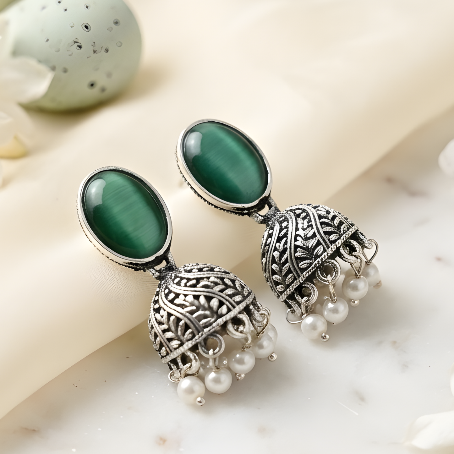 Oxidized Jhumka Earrings