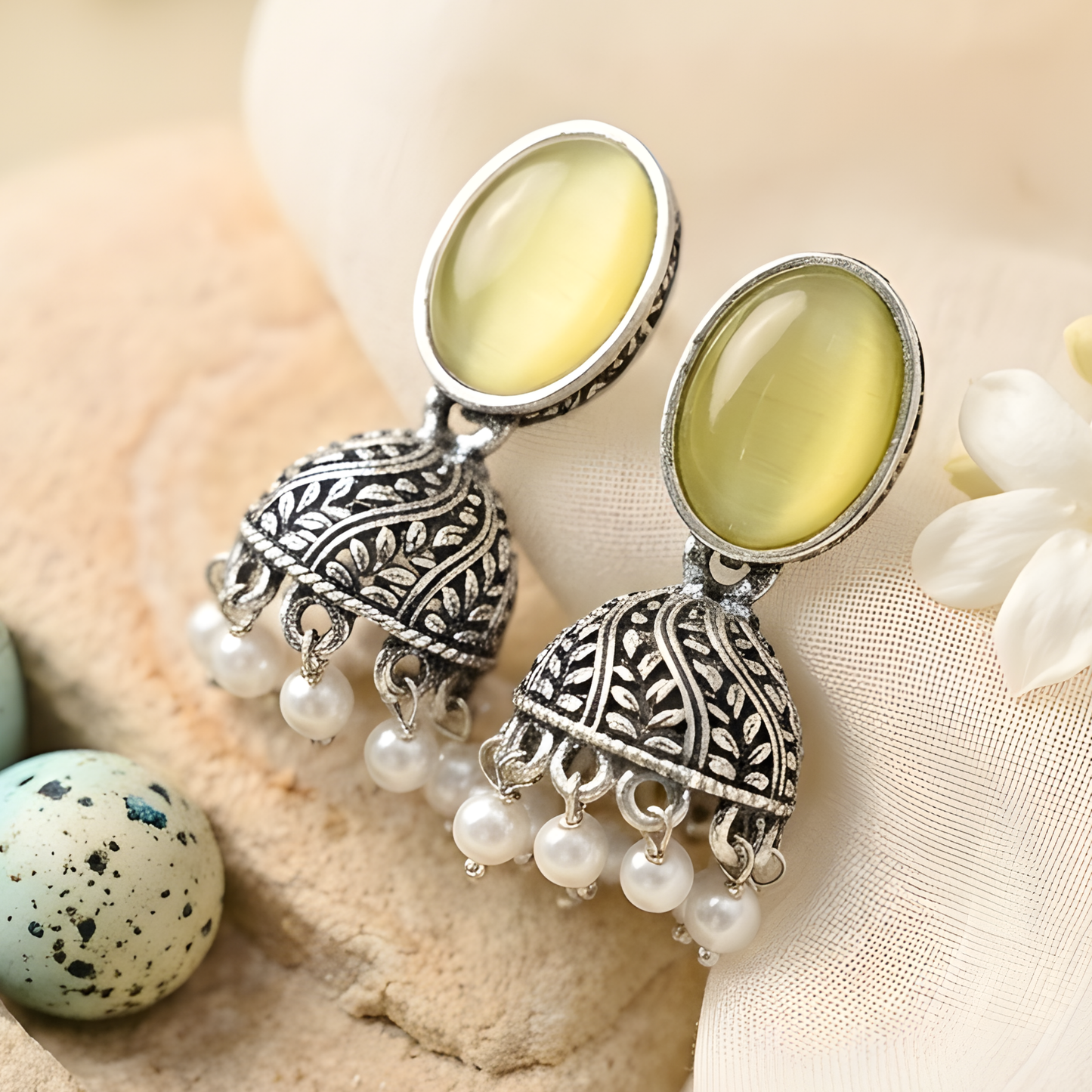 Oxidized Jhumka Earrings