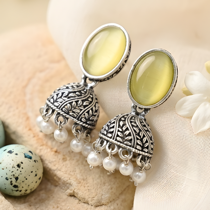 Oxidized Jhumka Earrings