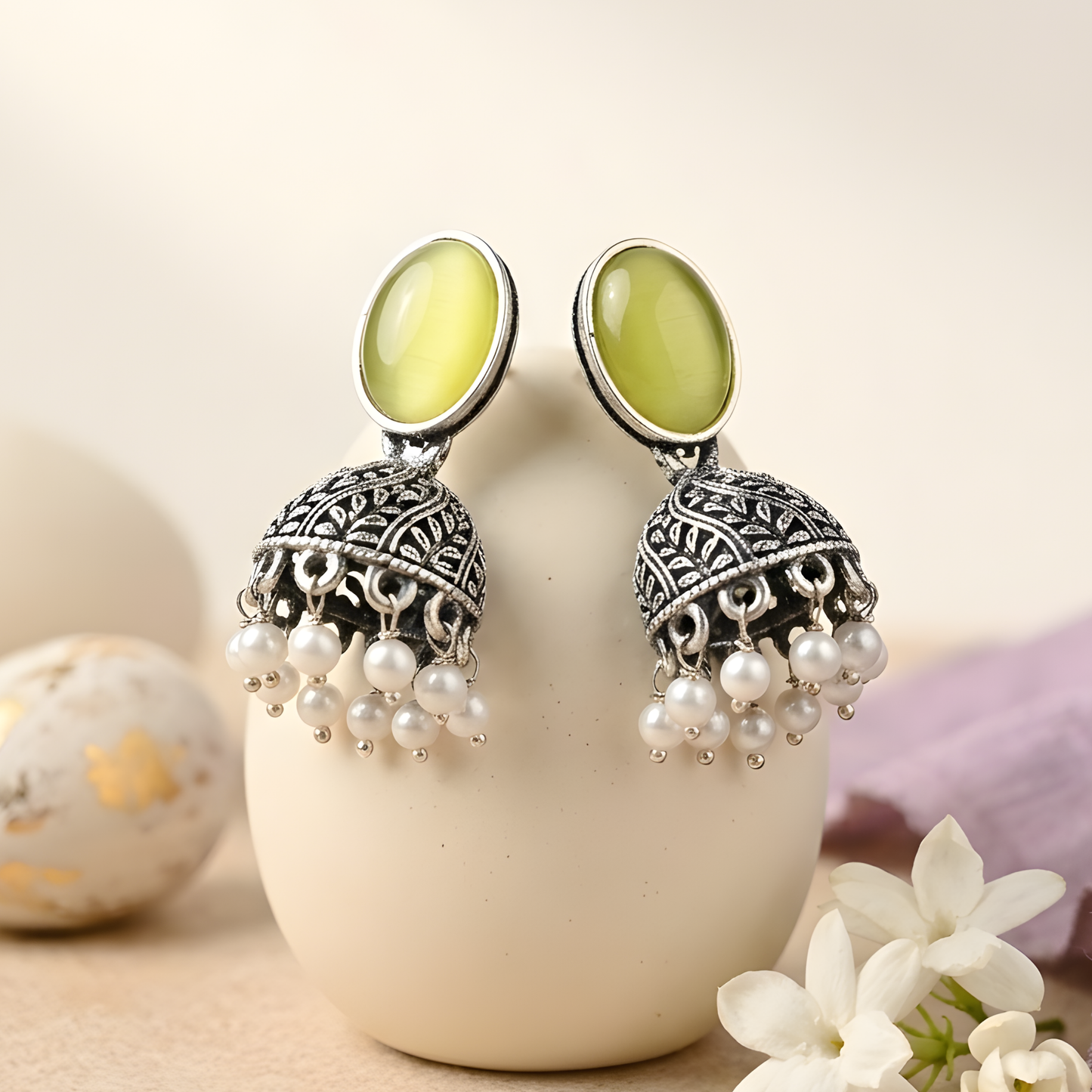 Oxidized Jhumka Earrings