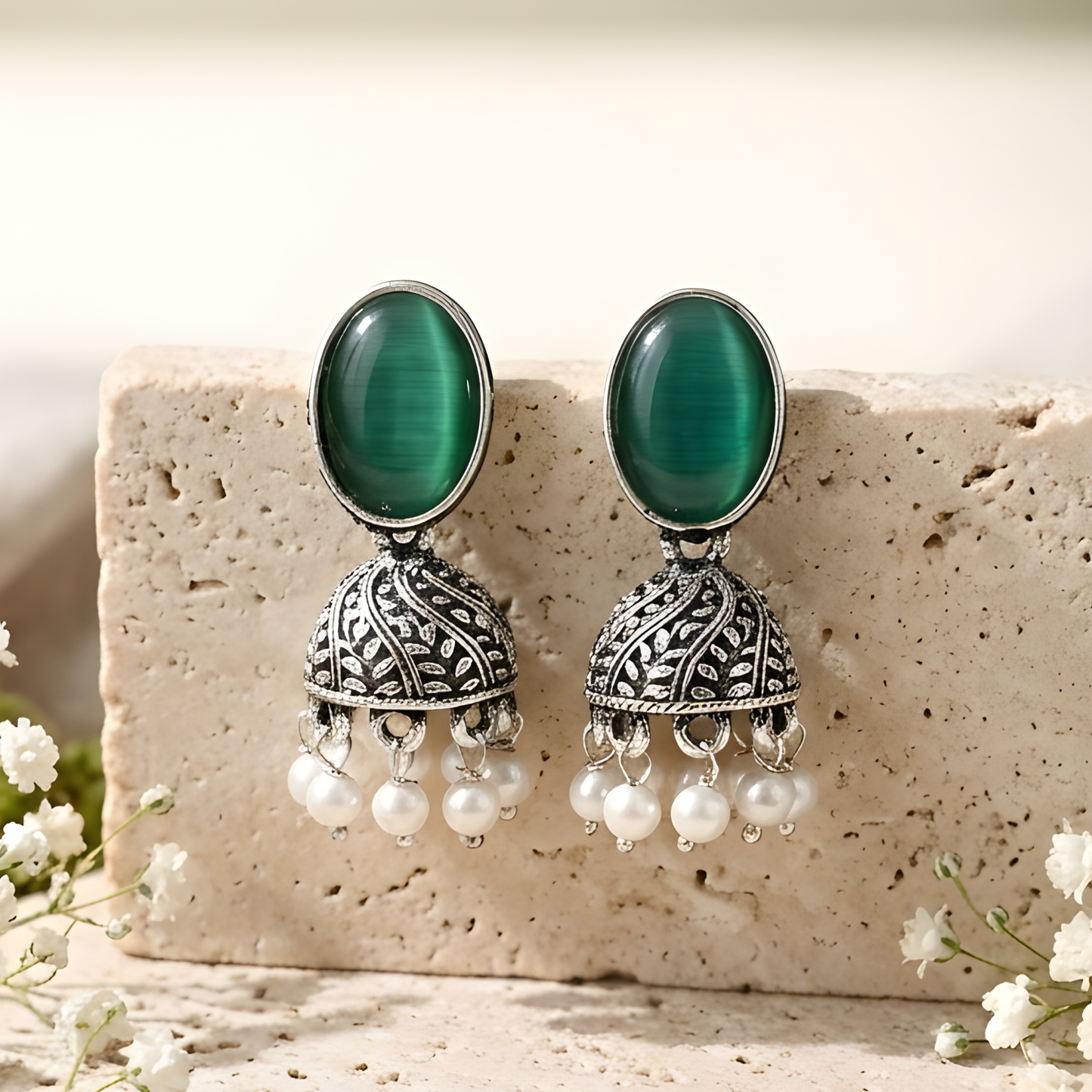 Oxidized Jhumka Earrings