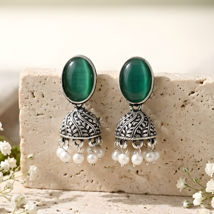 Oxidized Jhumka Earrings