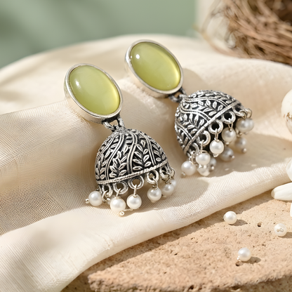 Oxidized Jhumka Earrings