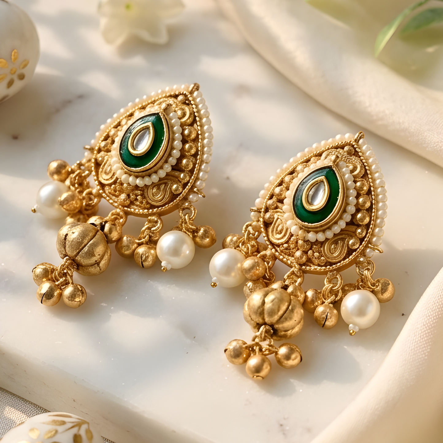 Royal Temple Kundan Choker Necklace Set