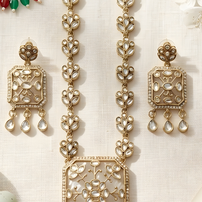Kundan Polki Choker Necklace Set with Earrings
