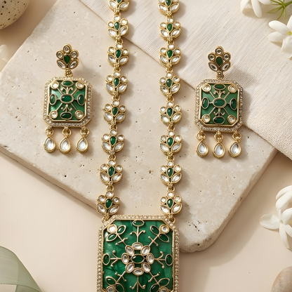 Kundan Polki Choker Necklace Set with Earrings
