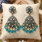 Teal Drop Chandbali Earrings