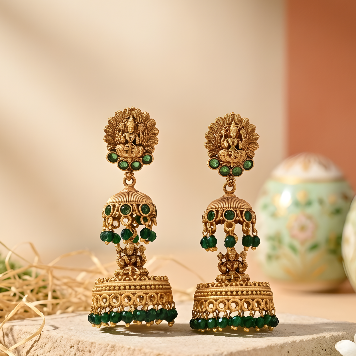 Lakshmi Design Temple Earrings