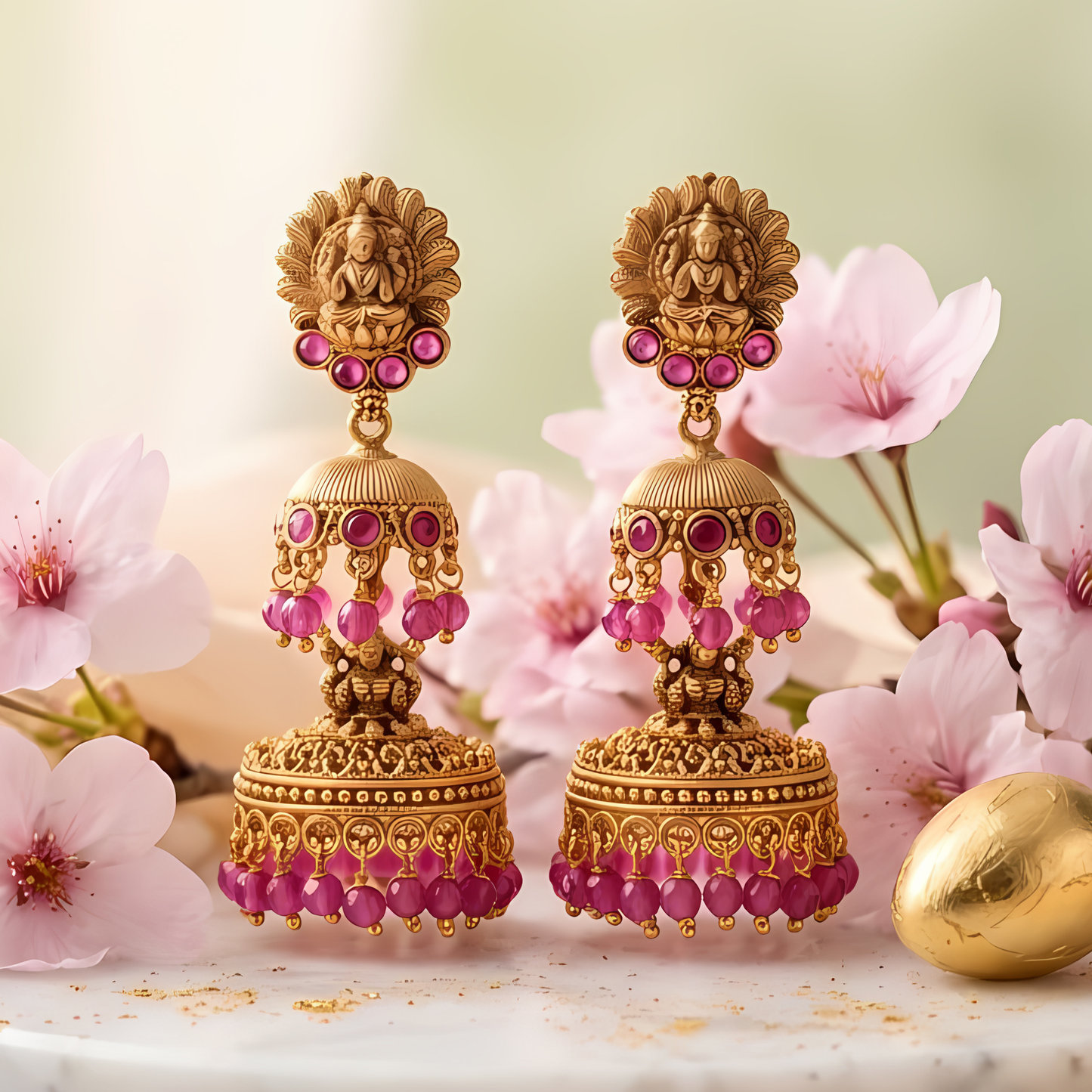 Lakshmi Design Temple Earrings