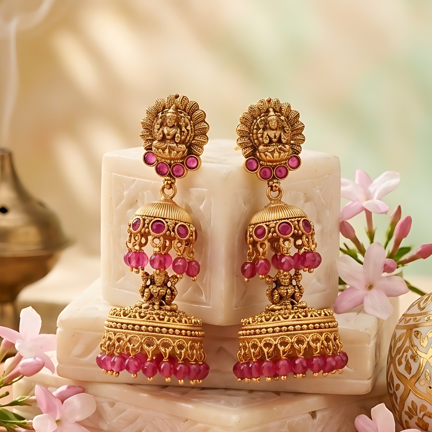 Lakshmi Design Temple Earrings