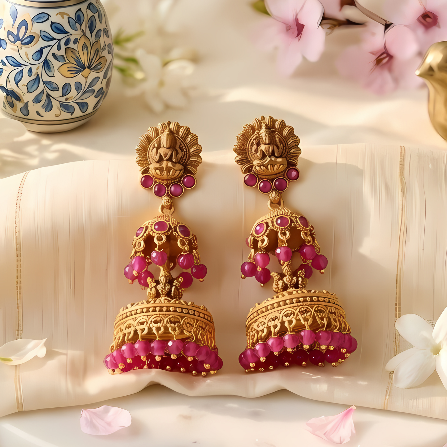 Lakshmi Design Temple Earrings