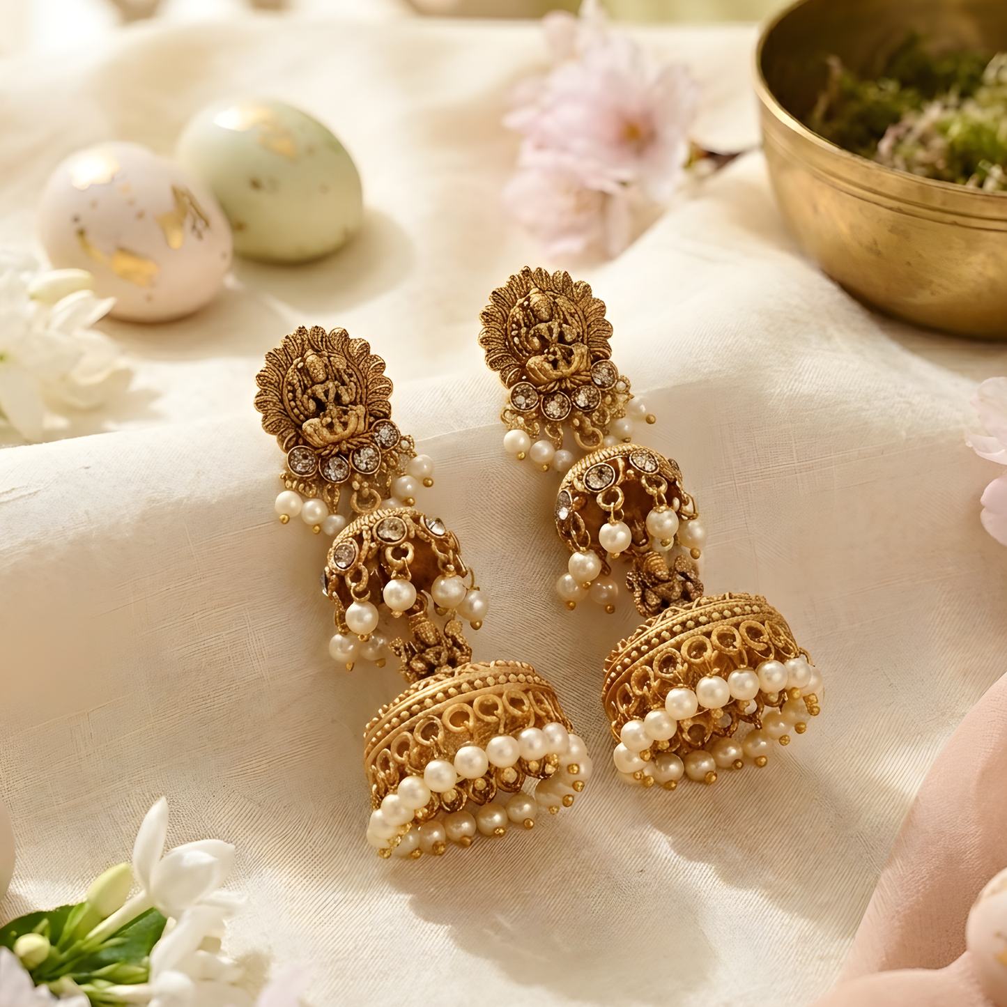 Lakshmi Design Temple Earrings