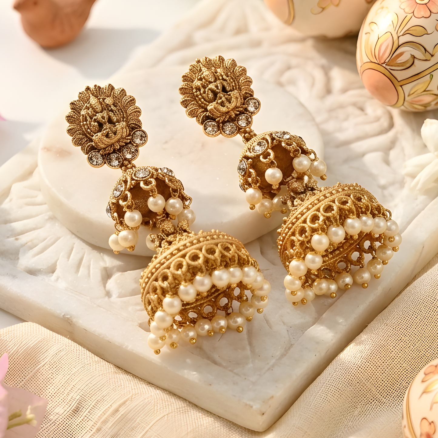 Lakshmi Design Temple Earrings