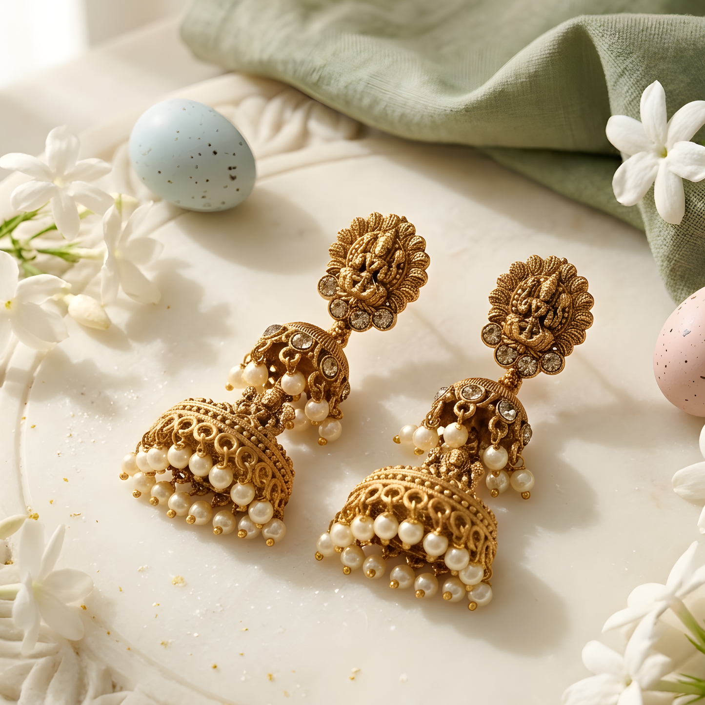 Lakshmi Design Temple Earrings