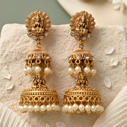 Lakshmi Design Temple Earrings