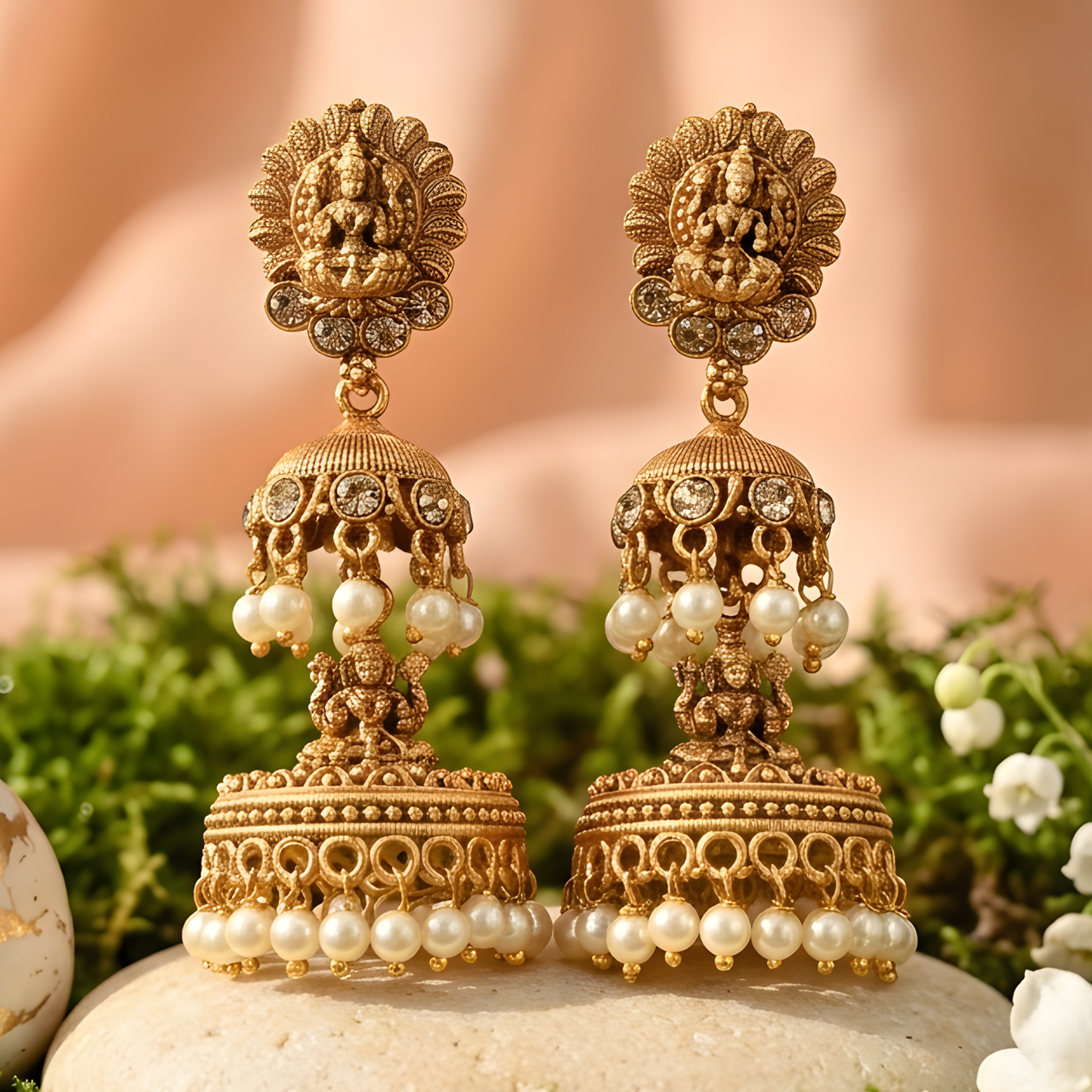 Lakshmi Design Temple Earrings
