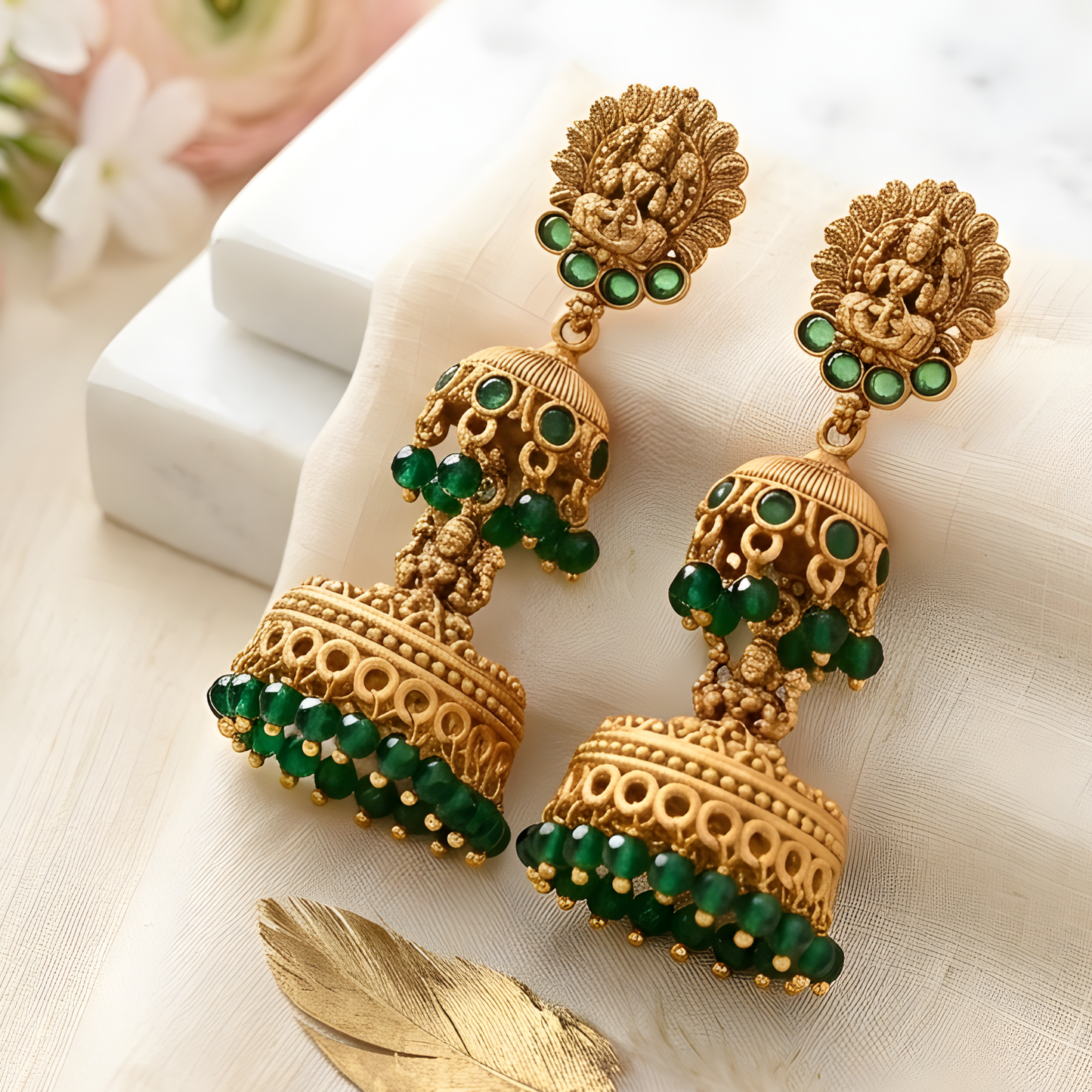 Lakshmi Design Temple Earrings
