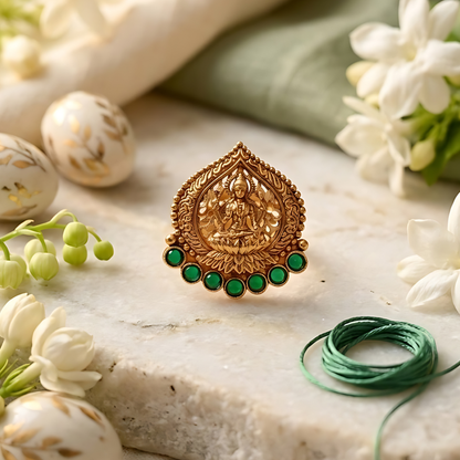 Gold Plated Lakshmi Temple Ring