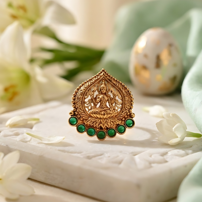 Gold Plated Lakshmi Temple Ring