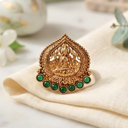 Gold Plated Lakshmi Temple Ring